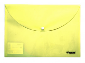 Папка-конверт на кнопці, А4, 160мкм., непрозора, жовт.