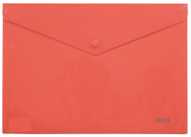 Папка-конверт на кнопці, А4, непрозора, черв.