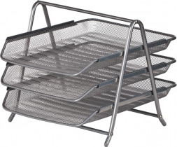 Лоток горизонтальный 3 в 1 металлический, серебр.