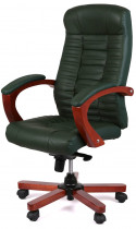 Крісло для керівника Атлант EX MB, (Шкіра LC) зелен.