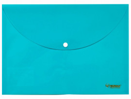 Папка-конверт на кнопке А4, Pastel, 160мкм., непрозр., голуб.