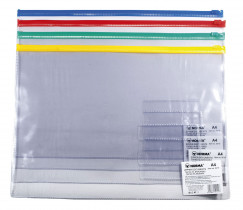 Папка-конверт на блискавці, А4, асорті