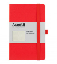 Книга записна Partner А5 (125*195мм.), 96арк., ліновка - крапка, черв.