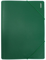 Папка на резинках А4, пластик, зелен.