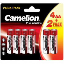 Батарейка LR6 (AA) Camelion Plus Alkaline, 6шт/уп