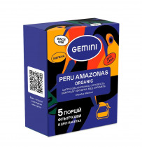 Дрип-кофе Peru Amazonas Organic, фильтр-пакет 12г., 5шт/уп.