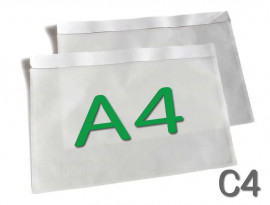 Конверт для сопроводительных документов Docufix C4, 310x230(325x235+15)мм., самокл., прозр.