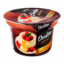 Десерт кисломолочный Делиссимо 5%, 180г. со вкусом малина-камамбер (4820293250076)