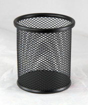 Подставка для ручек металлическая перфорированная, черн.