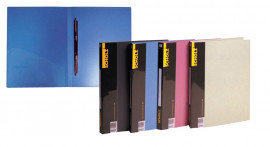 Папка з швидкозшивачем та  бічною кишенею, пластикова, 20мм., А5, асорті