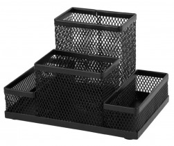 Подставка-органайзер 155x103x100мм., на 4 отделения металлическая, черн.