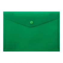 Папка-конверт на кнопке А5, не прозр., зелен.