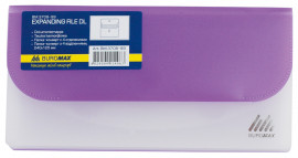 Папка-конверт на липучке Dl Travel на 4отд., полупрозр., ассорт.