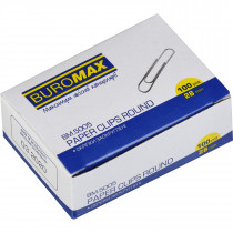 Скріпки нікельовані круглі, 28мм., 100шт., картон. уп.