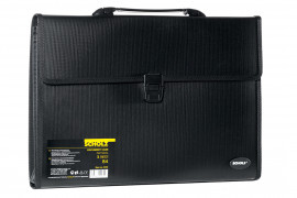 Портфель-картотека на 3 отделения, В4, черн.