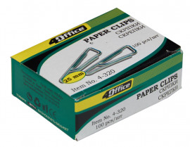 Скрепки 25мм., никель., треугольные, 100шт., картон. уп.