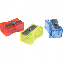 Точилка пластиковая прямоугольная 100-1 FT, с выемками для пальцев, ассорт.