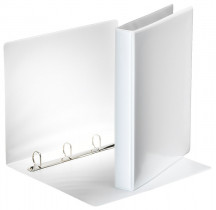 Папка панорама А4, 4кільця, PP, товщина торця 50мм. механізм 30мм., біл.