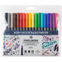 Набір лінерів 7770, 0.3 мм, 18 шт. для реслення та малювання, кольорові