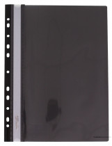 Скоросшиватель с прозрачным верхом и европерфорацией, А4, черн.