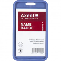 Бейдж-чехол вертикальный SoftTouch, 54*85мм., матовый, син.