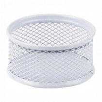 Подставка для скрепок 80x80x40 мм, металлическая, бел.