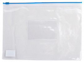 Папка-конверт на молнии А5, син.