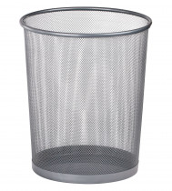 Корзина для паперів 19л. (295*238*345мм.), кругла металева, срібл.