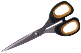 Ножницы 18см., прорезиненные ручки и утолщенные лезвия с титановым покрытием