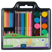 Набор для рисования (краски, цв. карандаши, мел восковый, кисть натуралная, точилка)