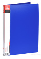 Папка со скоросшивателем и карманом 20мм., пластик, син.