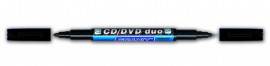 Маркер перманентный для CD/DVD DUO, 0,7/1,5-2,5мм., двухсторонний, черн.