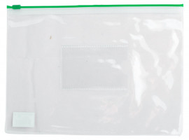 Папка-конверт на молнії, А5, зелен.