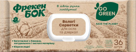 Серветки вологі для вікон та дзеркал з клапаном, 19х20см., влажная 36шт.