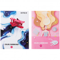 Картон цветной одност. А5 (10 л/ 10 цв), скоба, Kite