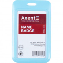 Бейдж-слайдер горизонтальний 85*54мм., ABS пластик, блакит.