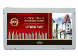 Олівці кольорові, 12кол., пастельні, GIOCONDA, метал./коробка