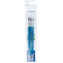 Набір з 4х пензлів, поні круглі 2,3,4,5, в пеналі, Kite Classic