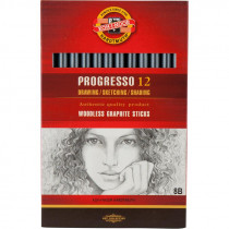 Карандаш без древесины цельнографитный Progresso 8911, твёрдость 8B