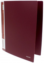 Папка А4, 35мм., 4кольца, пластик PP, внутренний карман, бордо
