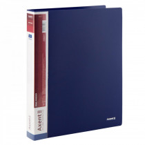 Папка А4, 35мм., 4кольца, пластик PP, внутренний карман, син.