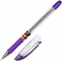 Ручка шариковая Maxflow, 0,7мм., корпус прозрачный, стержень фиолет.