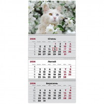 Календар настінний квартальний 2026 р.,3 пр. Cats 3