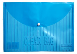 Папка-конверт на кнопке А4, 120мкр., полупрозрачная, ассорт.