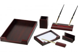 Набір настільний з дерева 6 предметів DIRECT, "червоне дерево" (6159XDU)