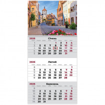 Календарь настенный квартальный 2026г, 1  пр., Romantic 2