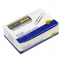 Скріпки нікельовані круглі, 50мм., рельєфні, 100шт., картон. уп.