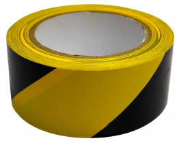 Стрічка сигнальна самоклеюча 48мм.*33м., жовто-чорна