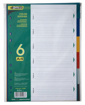Разделитель страниц цветовой, 6 страниц (6 цветов), пласт.