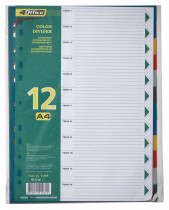 Разделитель страниц цветовой, 12 страниц (2х6 цветов), пласт.